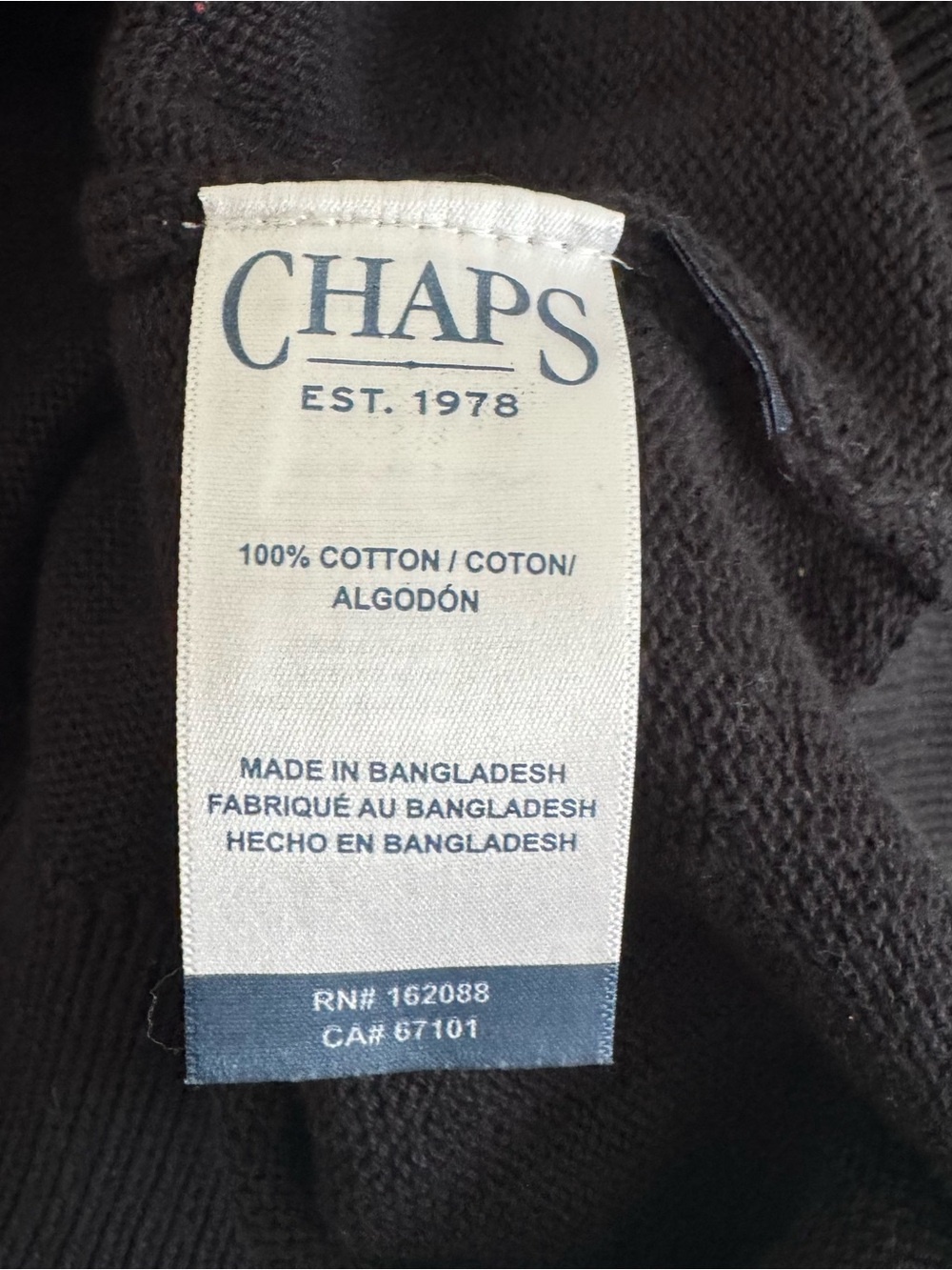 Chaps Mens 2XL Full Zip Christmas Sweater NWT Black Snowflake Mock Neck Cotton - Picture 12 of 14